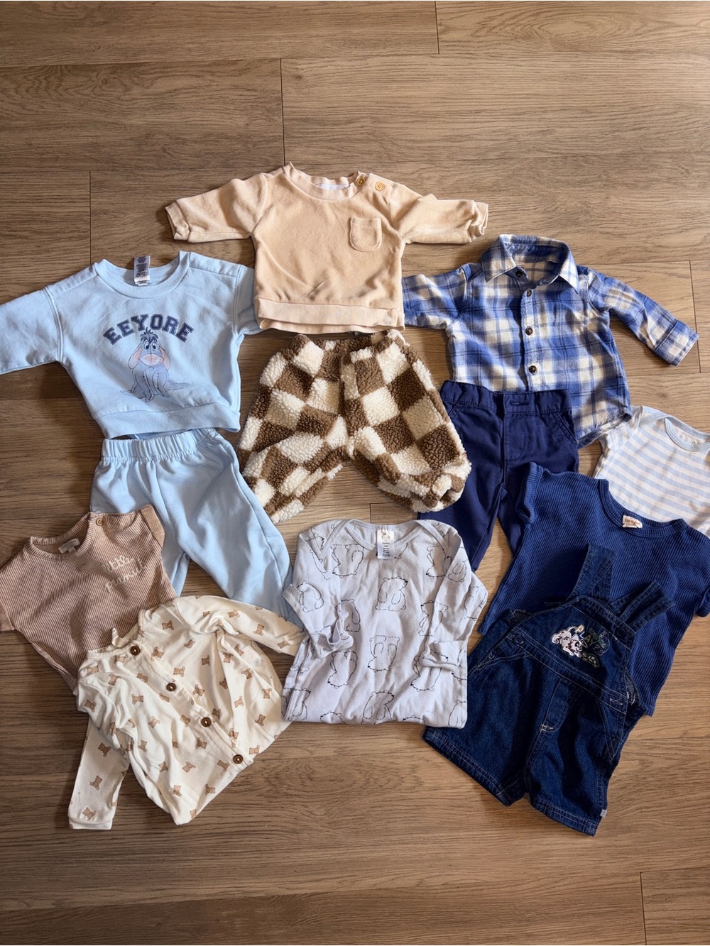 Mixed Baby Clothing Lot | 0-6 months | Blue, Cream, Brown